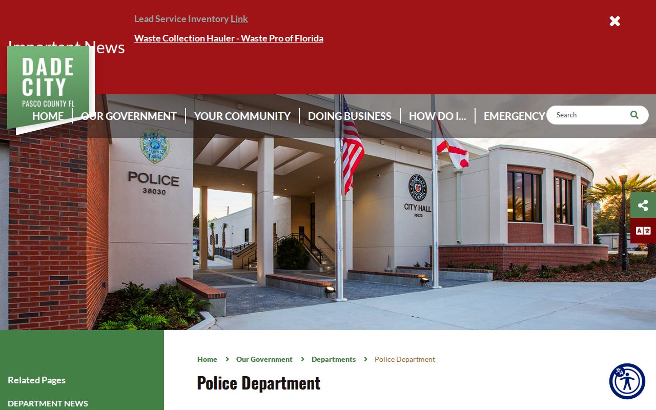 Dade City Police Department official Pasco County arrest information